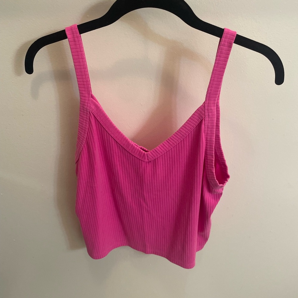 Pink Ribbed Tank Top
